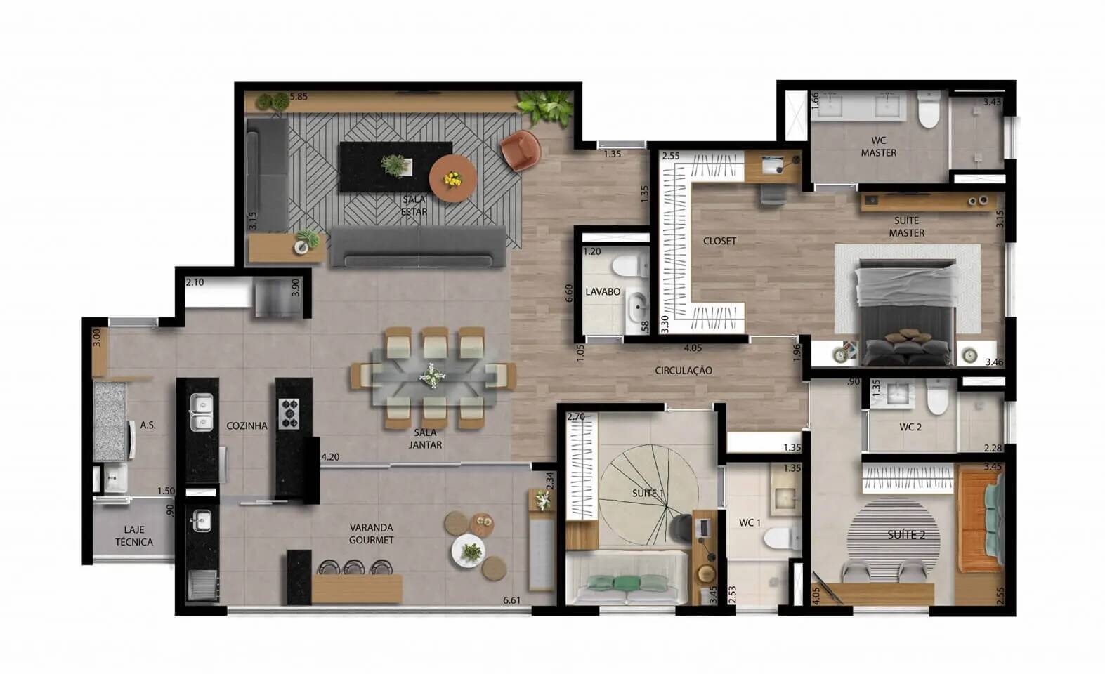 Apartamento à venda com 3 quartos, 133m² - Foto 4