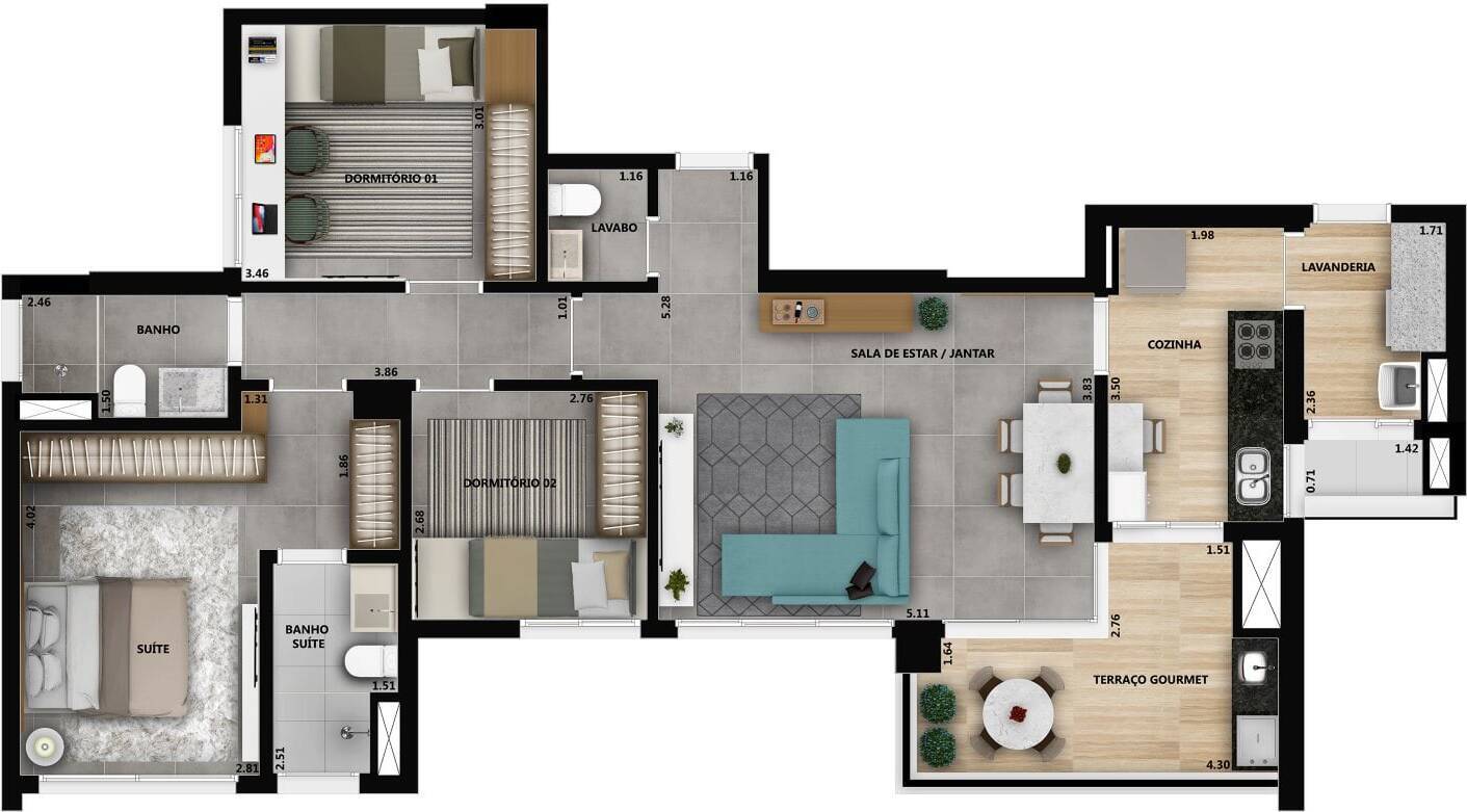 Apartamento à venda com 3 quartos, 106m² - Foto 4